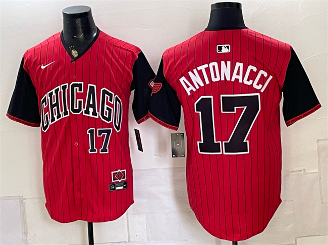 Men's Chicago White Sox #17 Sam Antonacci Red/Black 2025 City Connect Limited Stitched Baseball Jersey